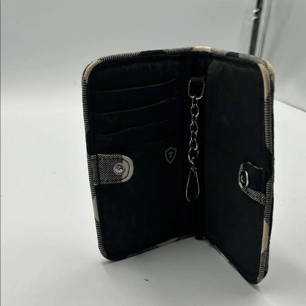 Vera Bradley Black and Cream Wallet with Chain - Picture 4 of 6